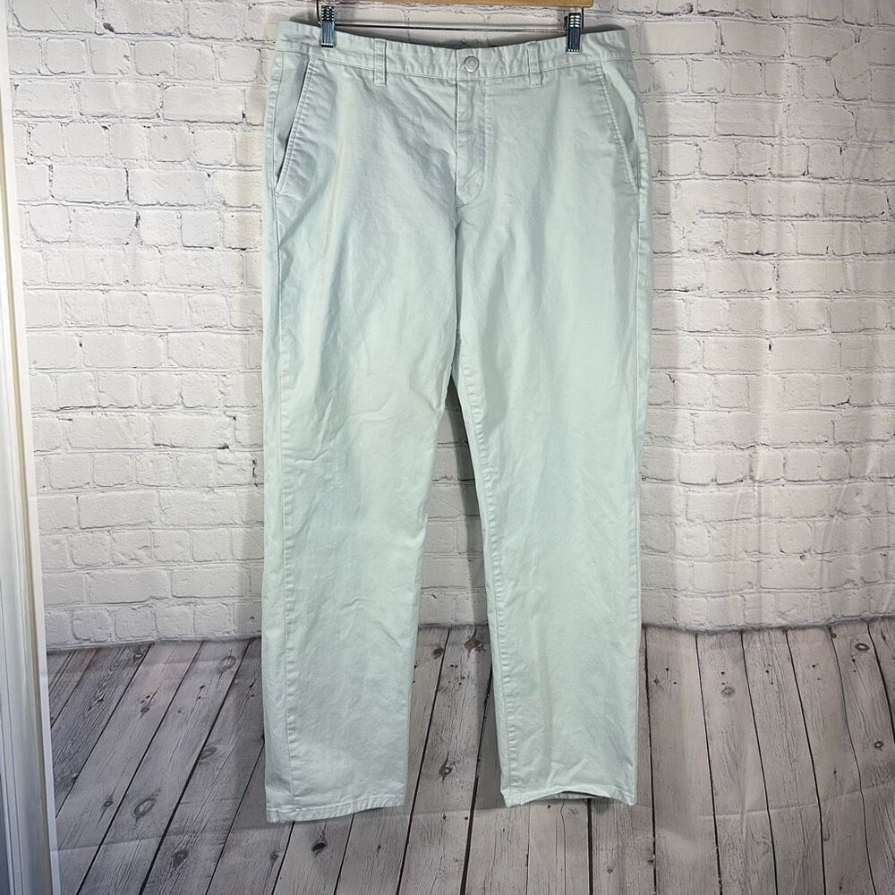 Bonobos‎ Mens Khaki Straight Fit Pale Green Chino  Pants W36 L32
